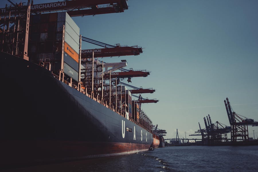Stacked shipping containers